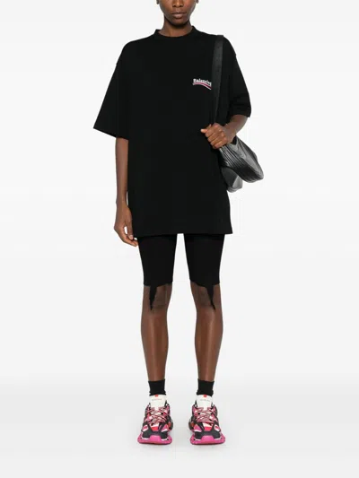 Balenciaga Men Graphite Cotton Oversize T-shirt