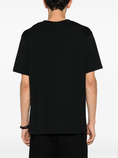 Balmain Black Crewneck T-shirt With Logo Lettering On The Front