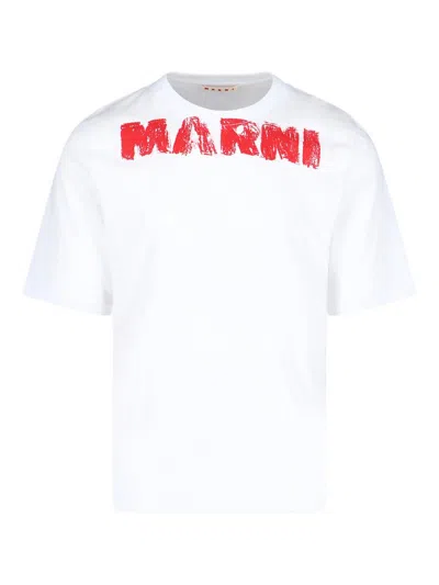 Marni Logo T-shirt In White