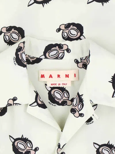 Marni Casual Shirt With Graphic Print And Chest Pocket