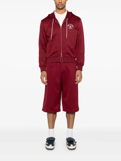 Adidas Originals Adidas By Wales Bonner Bordeaux Hooded Sweatshirt In Cotton Blend In Red
