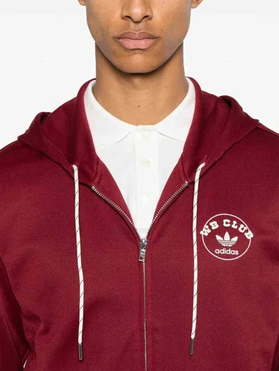 Adidas Originals Adidas By Wales Bonner Bordeaux Hooded Sweatshirt In Cotton Blend In Red