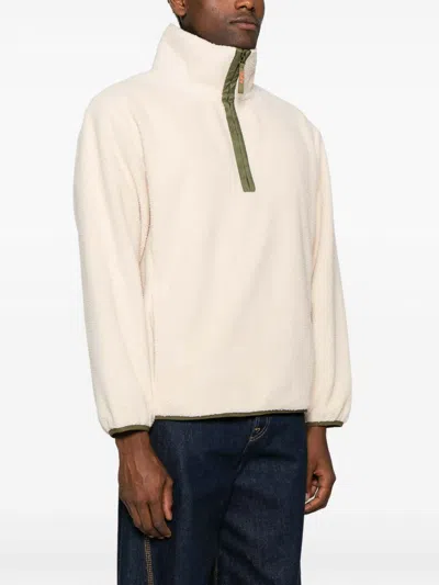 A.p.c. High Stand Collar Pullover Fleece In Neutral