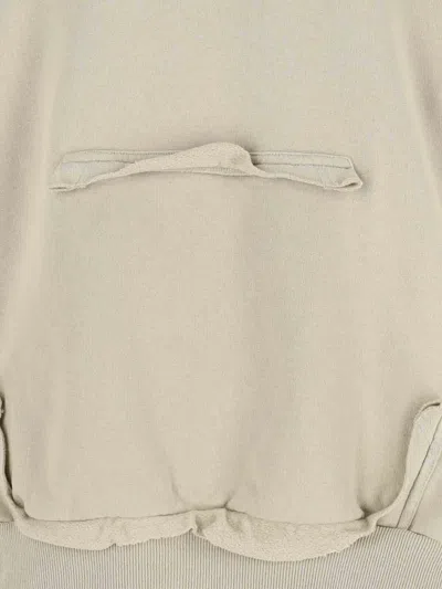 Balenciaga Ripped Pocket Tape Type Hoodie In Neutral