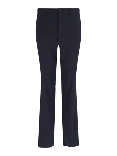Giorgio Armani Navy Virgin Wool Tailored Suit In Blue
