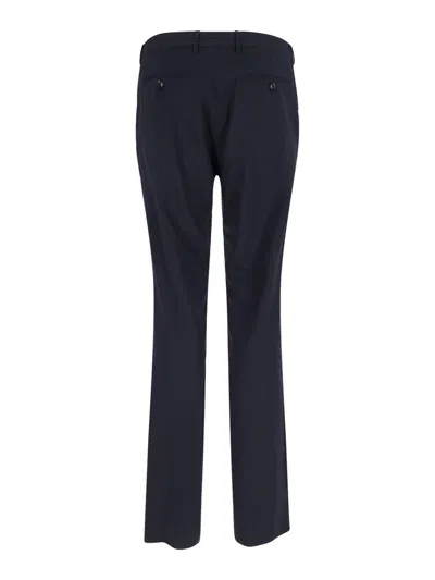 Giorgio Armani Navy Virgin Wool Tailored Suit In Blue