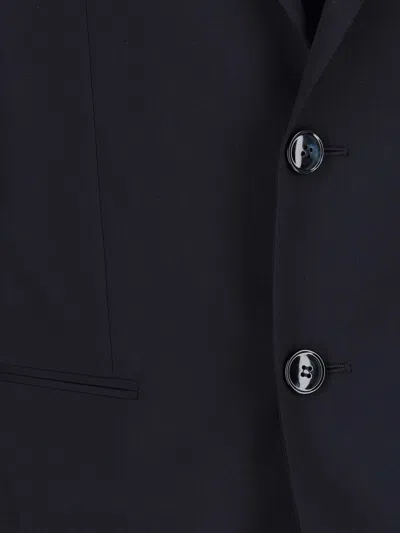 Giorgio Armani Navy Virgin Wool Tailored Suit In Blue