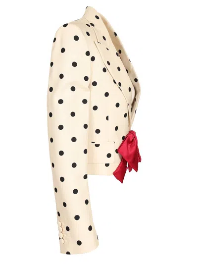 Valentino Polka-dot Bow-detail Jacket