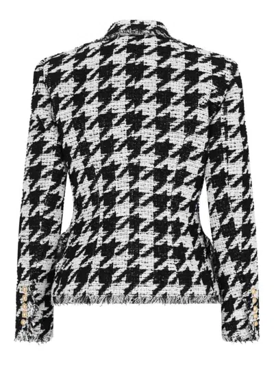 Balmain Houndstooth-pattern Fringed Blazer