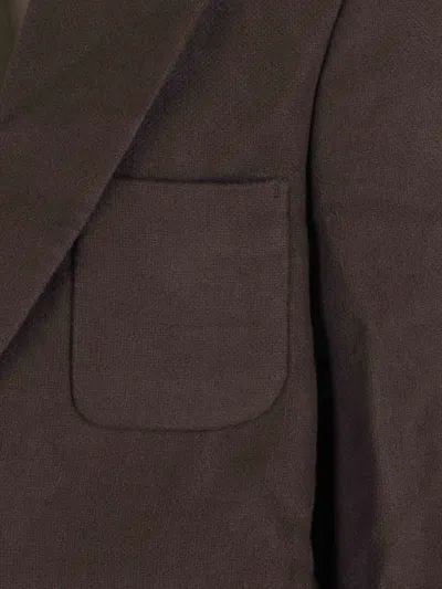 Our Legacy Linen Single Breasted Blazer, Brown, Notch Lapel