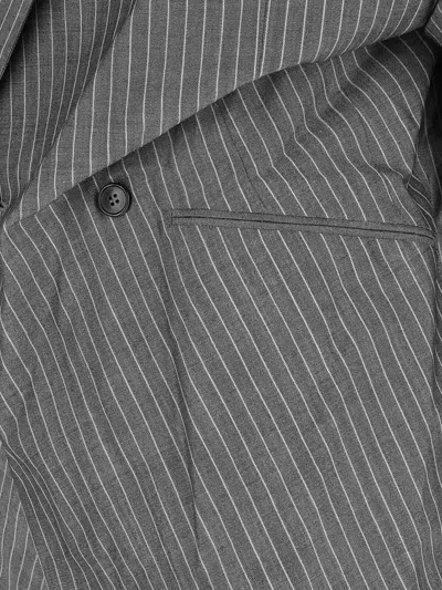 Hed Mayner Double-breasted Tailored Blazer With Pinstripe Pattern And Draped Details