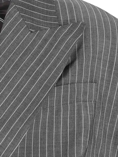 Hed Mayner Double-breasted Tailored Blazer With Pinstripe Pattern And Draped Details