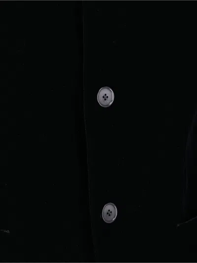Giorgio Armani Velvet Texture Front Pockets Long Sleeves In Black
