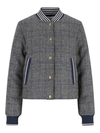 Thom Browne Padded Houndstooth Jacket With Grosgrain Tab