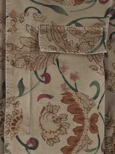 Our Legacy Floral Patterned Brown Jacket With Classic Collar