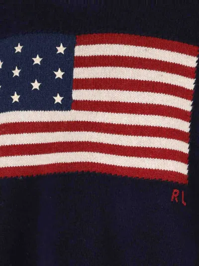Polo Ralph Lauren Oversized Flag Motif Sleeveless Vest In Blue