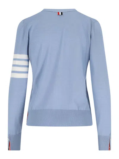 Thom Browne Virgin Wool Cardigan 4-bar In Blue