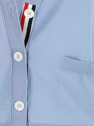 Thom Browne Virgin Wool Cardigan 4-bar In Blue