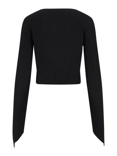 Vivienne Westwood Cropped Ribbed Cardigan With Multicolor Logo