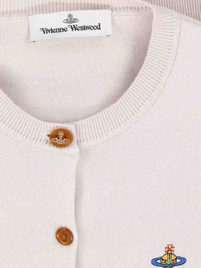 Vivienne Westwood Orb-embellished Virgin-wool Cardigan In Neutral