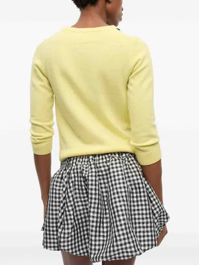Ganni Knitwear Cardigan With Argyle Pattern And Pockets