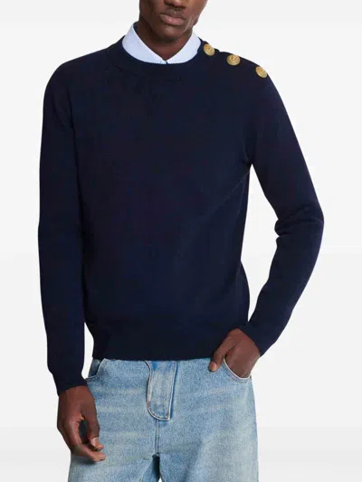 Balmain Classic Crew Neck Sweater In Black