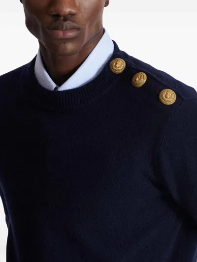 Balmain Classic Crew Neck Sweater In Black
