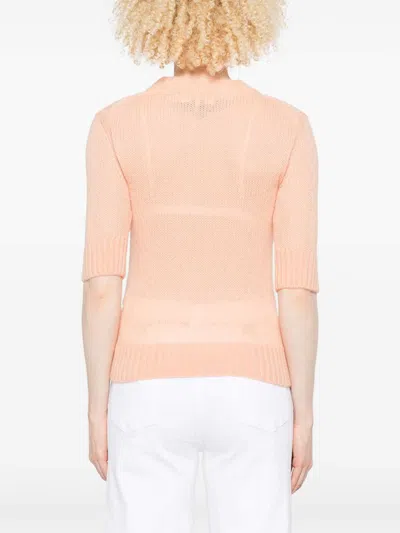 Chloé Alpaca Wool And Silk Knit Elbow-sleeve Logo Sweater Clothing
