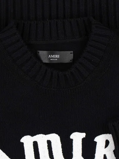 Amiri Black Sweater With Maxi Logo Lettering On The Front