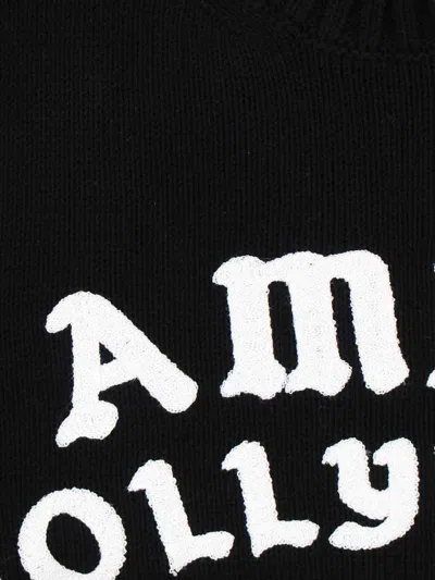 Amiri Black Sweater With Maxi Logo Lettering On The Front