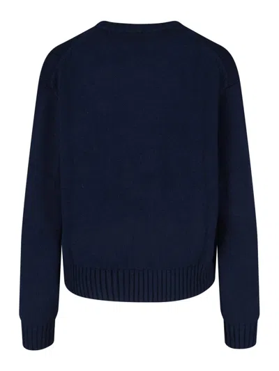 Polo Ralph Lauren Womens Polo Bear Embroidered Wool And Cashmere Jumper Hunter Navy In Black