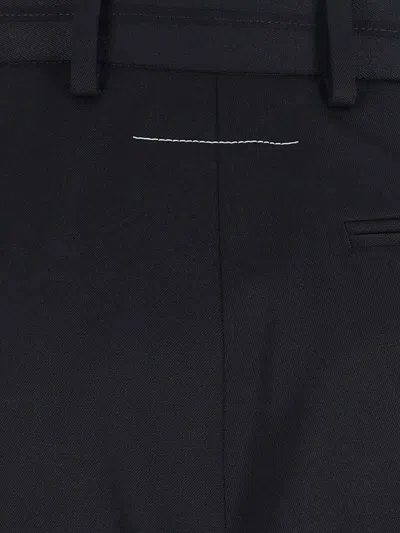 Mm6 Maison Margiela Mm6 By Maison Margiela Wide-leg Black Wool Blend Trousers In Blue