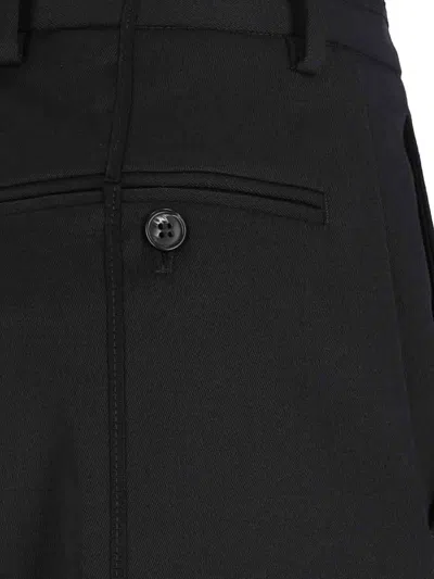 Mm6 Maison Margiela Mm6 By Maison Margiela Wide-leg Black Wool Blend Trousers In Blue