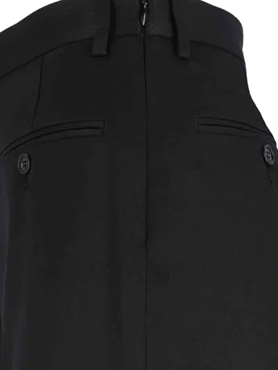 Mm6 Maison Margiela Mm6 By Maison Margiela High-waisted Black Tailored Pants With Wide-leg Silhouette In Black