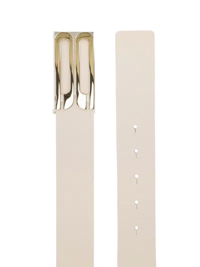 Victoria Beckham Adjustable Length Metallic Buckle Smooth Finish Belts