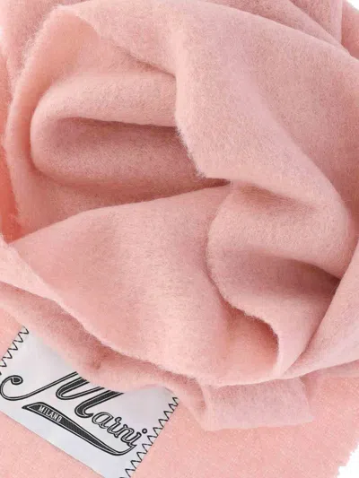 Marni Womens 00c13 Brand-patch Alpaca-blend Scarf In Pink