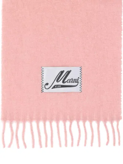 Marni Womens 00c13 Brand-patch Alpaca-blend Scarf In Pink
