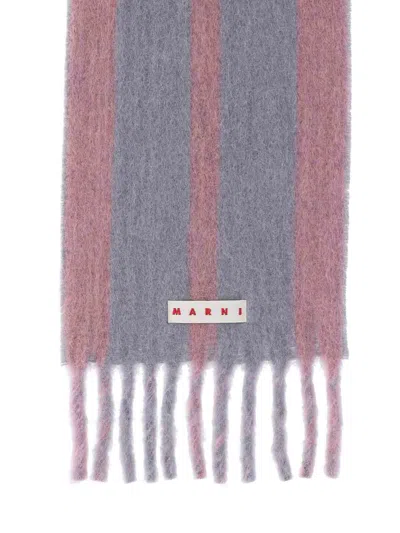 Marni Wool Scarf With Alternating Stripes