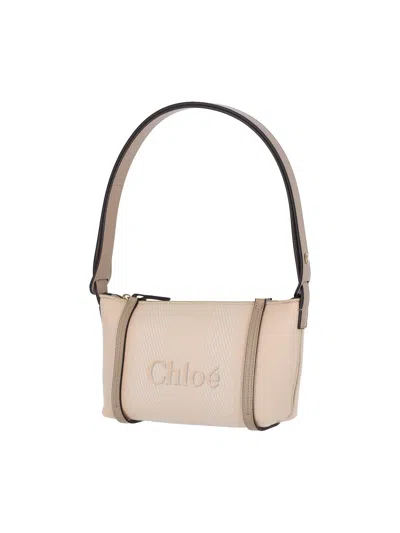 Chloé Chloe Women Sand Canvas Carry Shoulder Bag