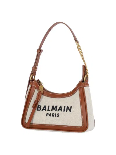 Balmain B-army Canvas And Leather Shoulder Bag