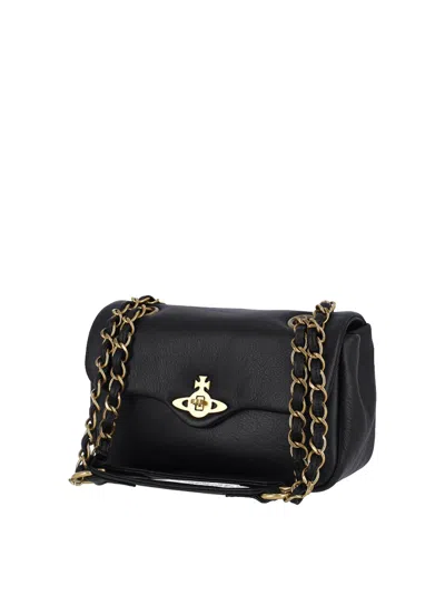 Vivienne Westwood Structured Leather Shoulder Bag With Gold-tone Accents
