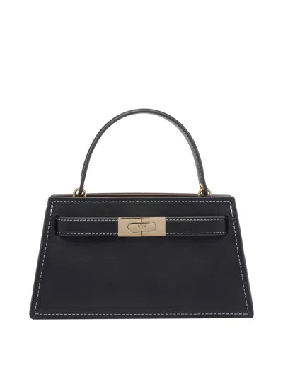 Tory Burch Lee Radziwill Mini Leather Handbag In Black