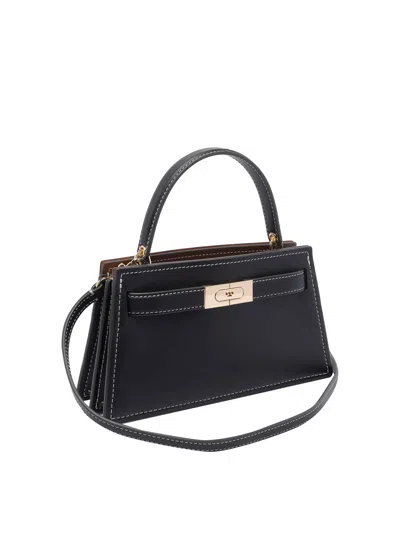 Tory Burch Lee Radziwill Mini Leather Handbag In Black