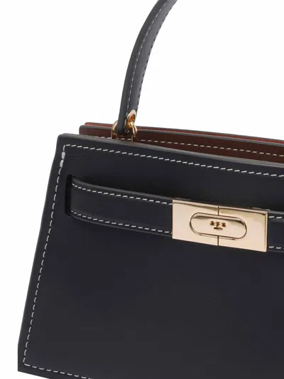 Tory Burch Lee Radziwill Mini Leather Handbag In Black