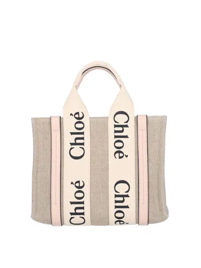 Chloé Chloè Woody Small Canvas Tote