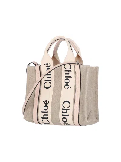 Chloé Chloè Woody Small Canvas Tote