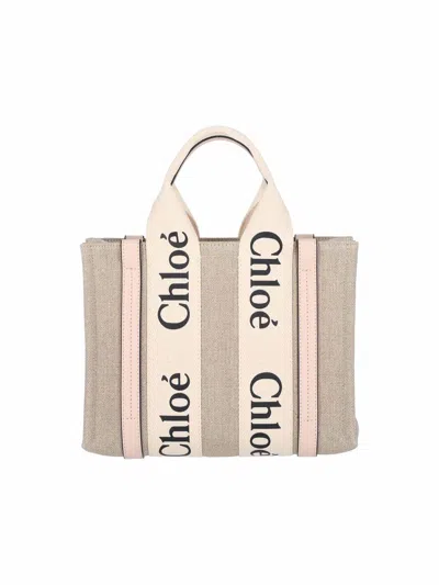 Chloé Chloè Woody Small Canvas Tote