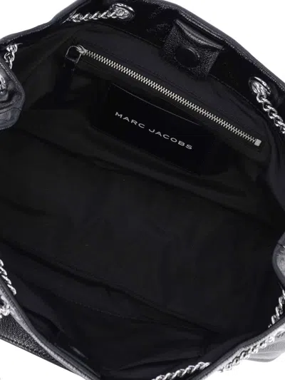 Marc Jacobs Structured Black Shoulder Bag With Drawstring Closure In Black