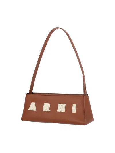 Marni Museo Hobo Leather Shoulder Bag In Brown