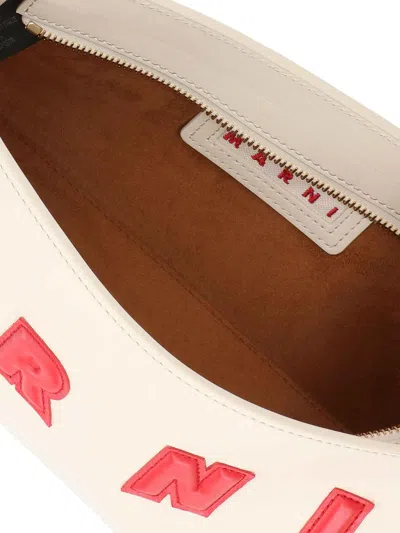 Marni Borsa A Spalla Museo Baguette In Pelle Crema